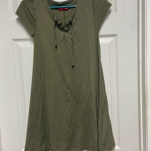 Hot Kiss Olive Green Midi Dress